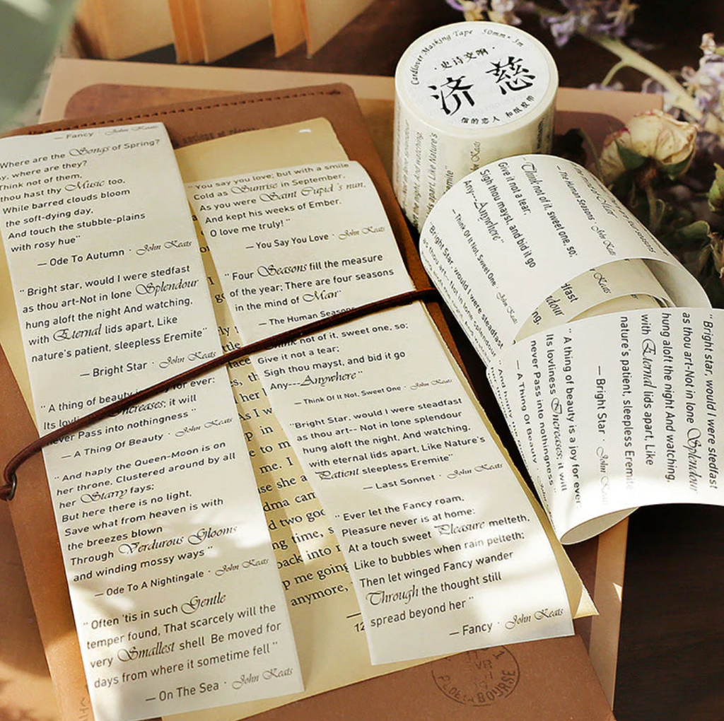 Vintage Quote Washi Tape Roll