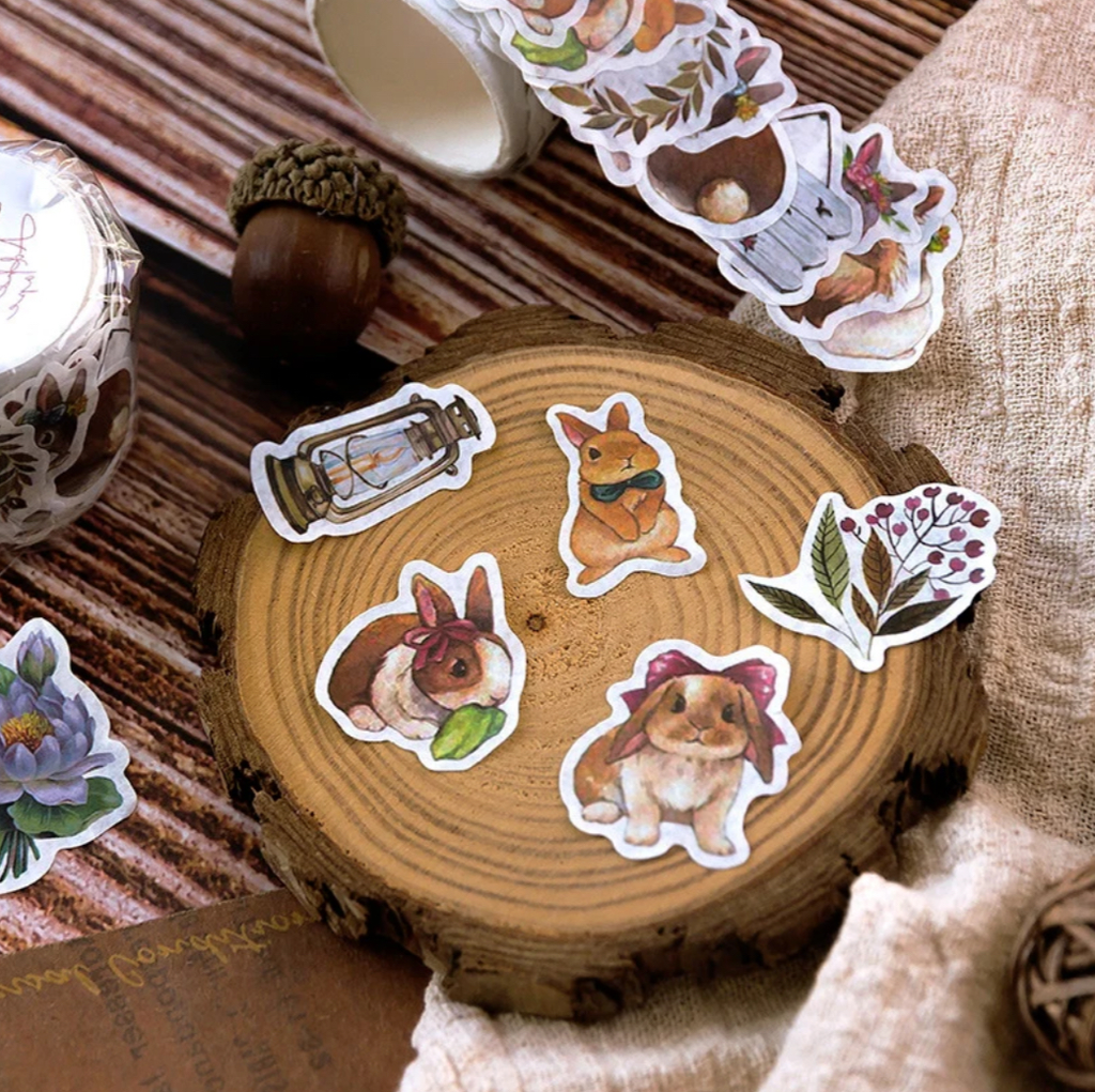 Vintage Fall Forest Washi Stickers